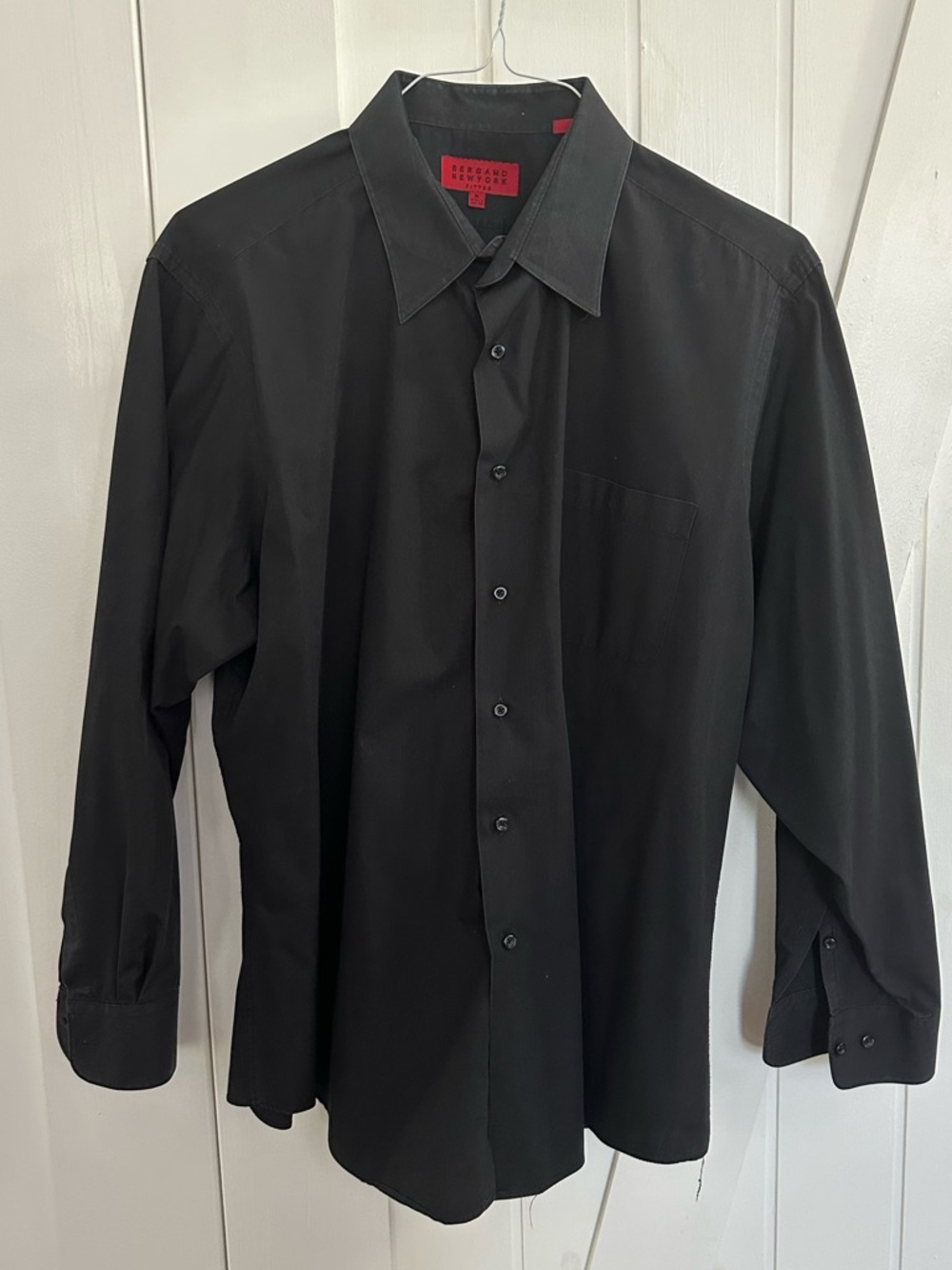 Bergamo Men's Fitted Black Button Down Shirt
